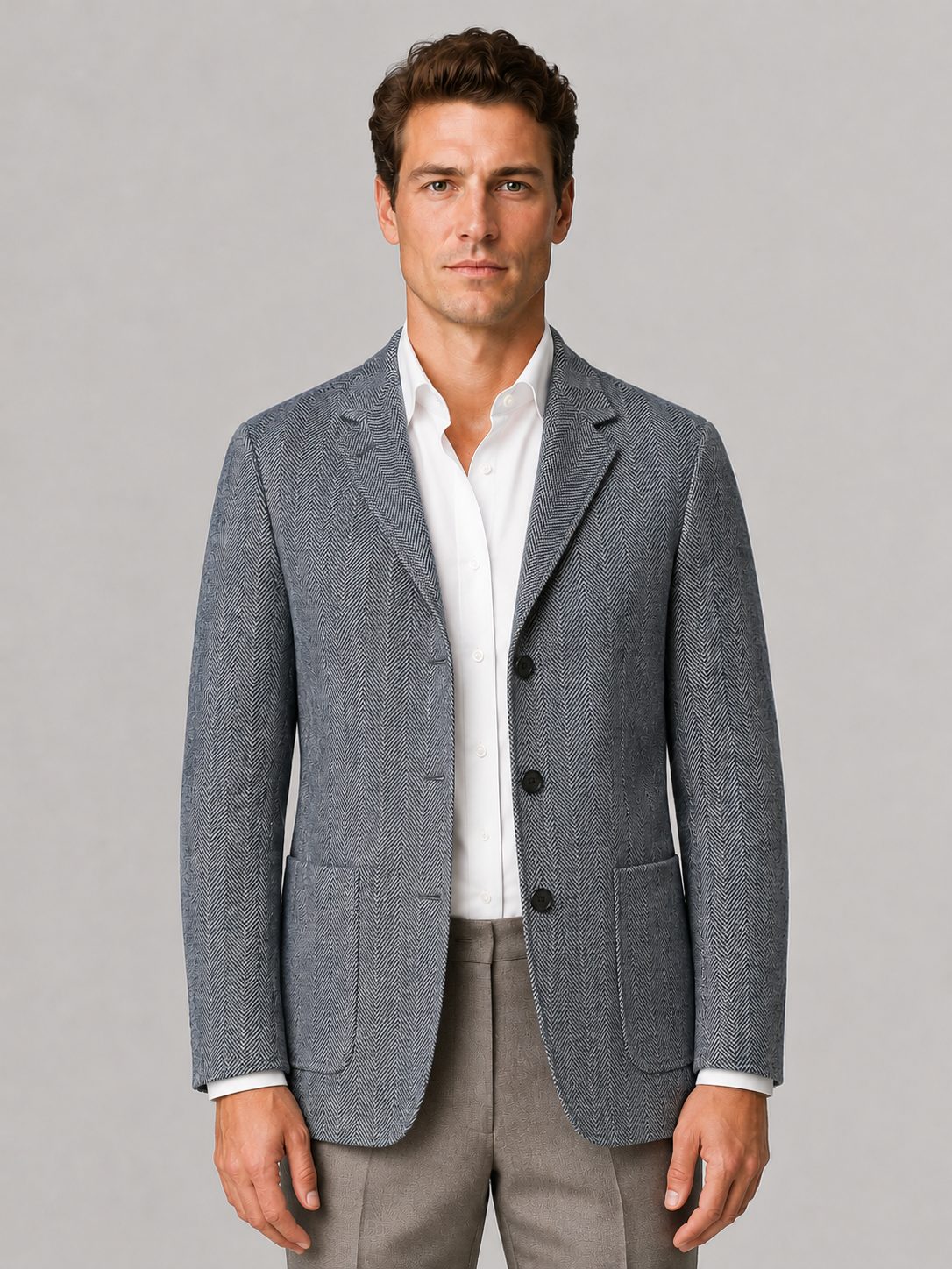 Herringbone Tailored Blazer for Men - View 3