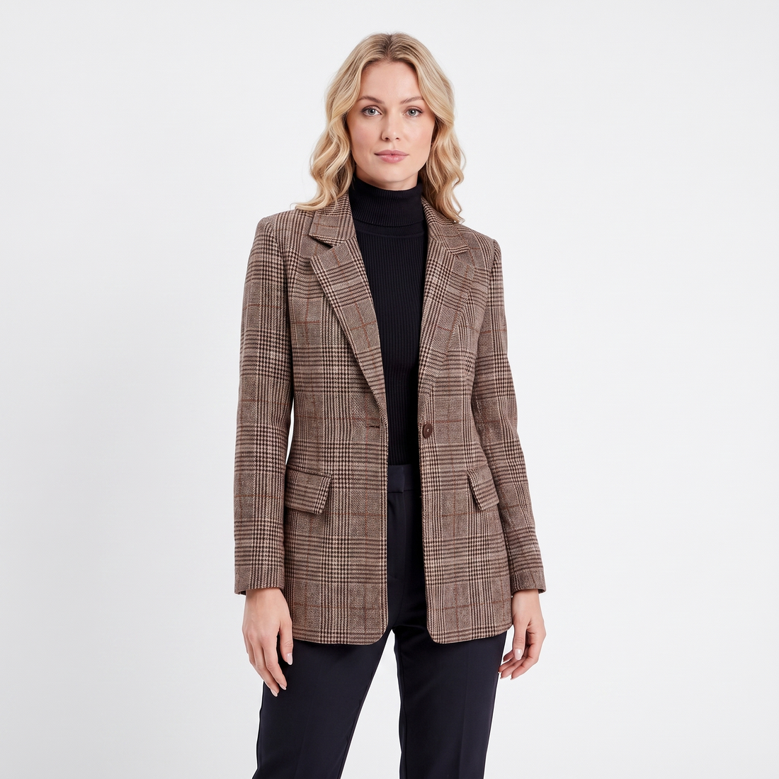 Check Longline Blazer for Women