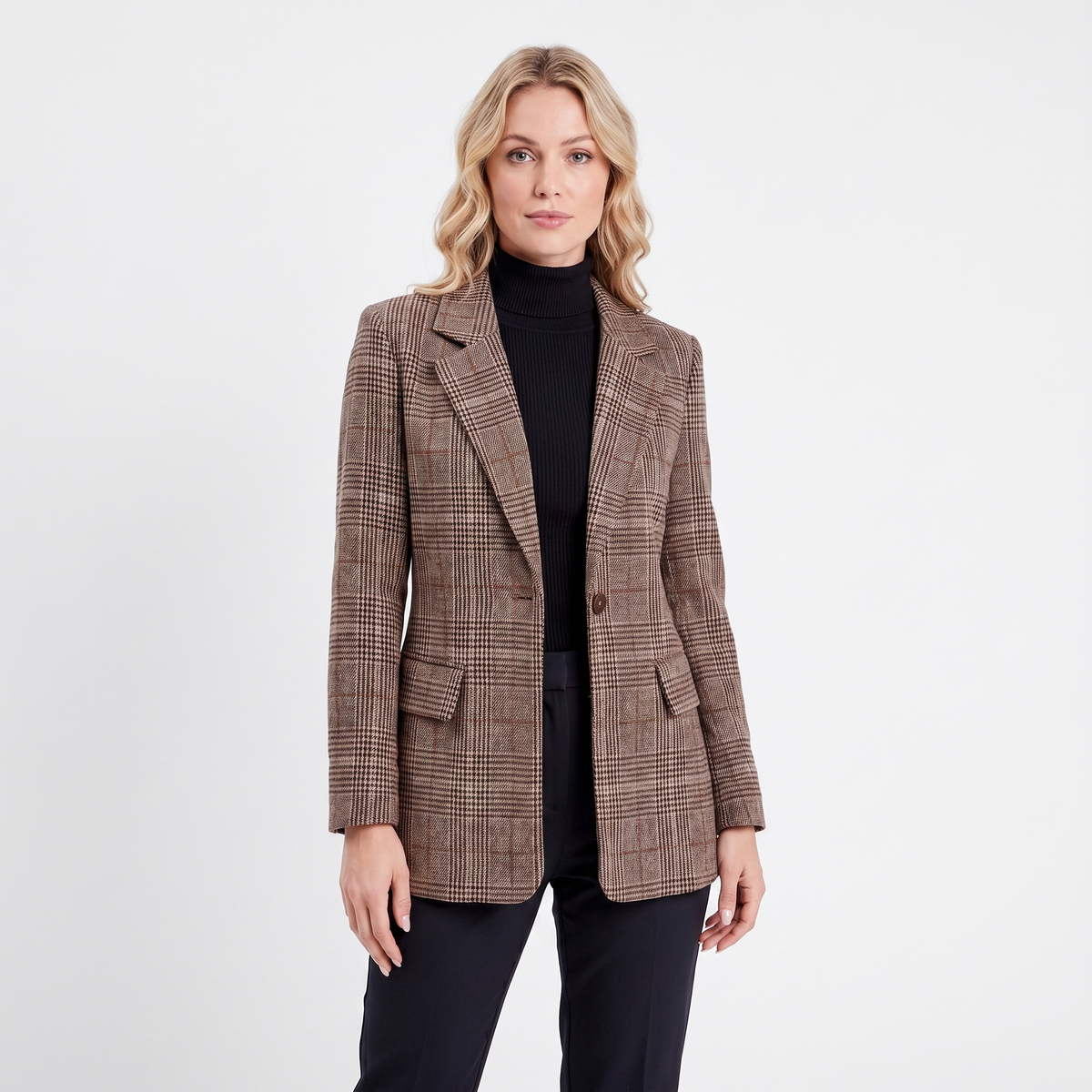 Check Longline Blazer for Women