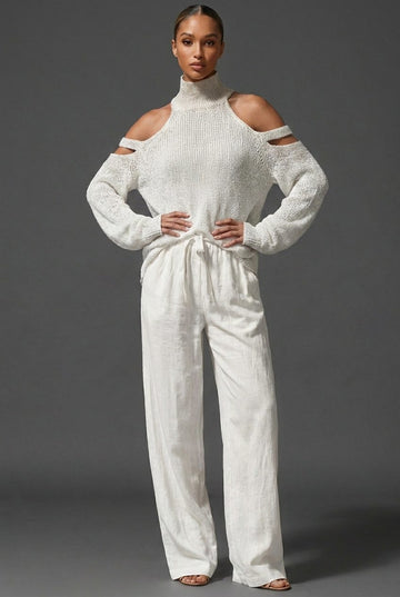 High Neck Wide Leg Knit Co-Ord Set for Women