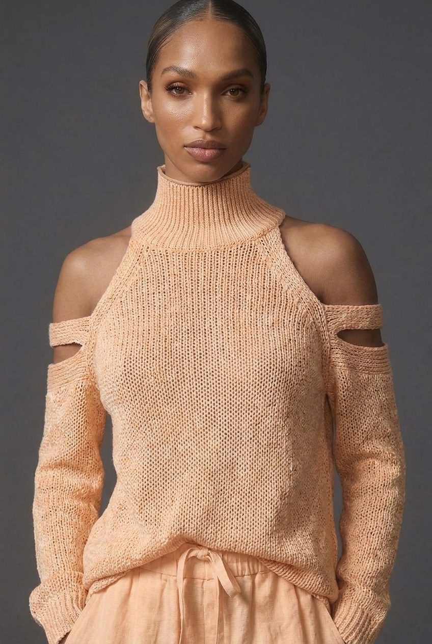 High Neck Wide Leg Knit Co-Ord Set for Women - View 10