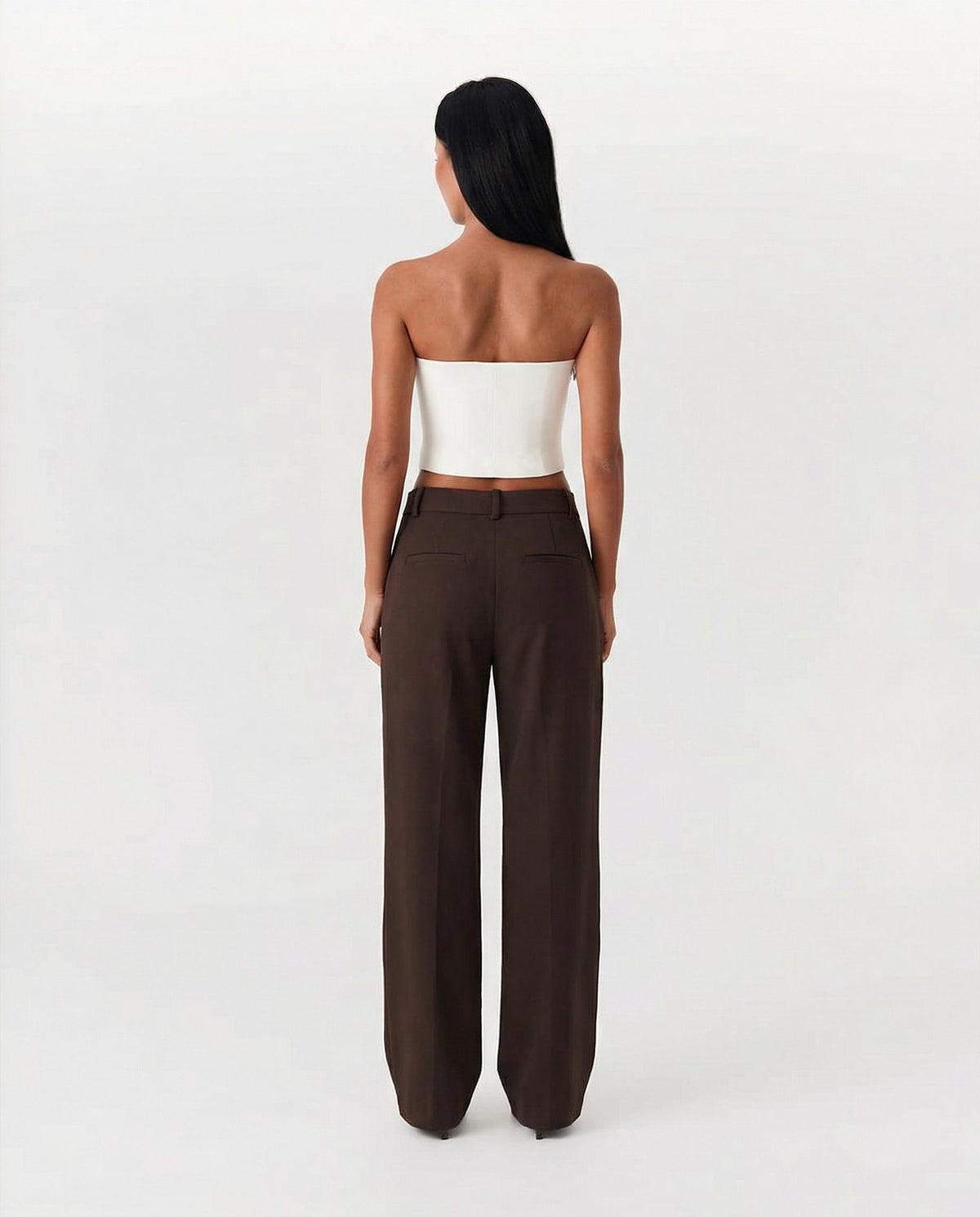 High-Waisted Wide-Leg Pleated Trousers for Women - View 3