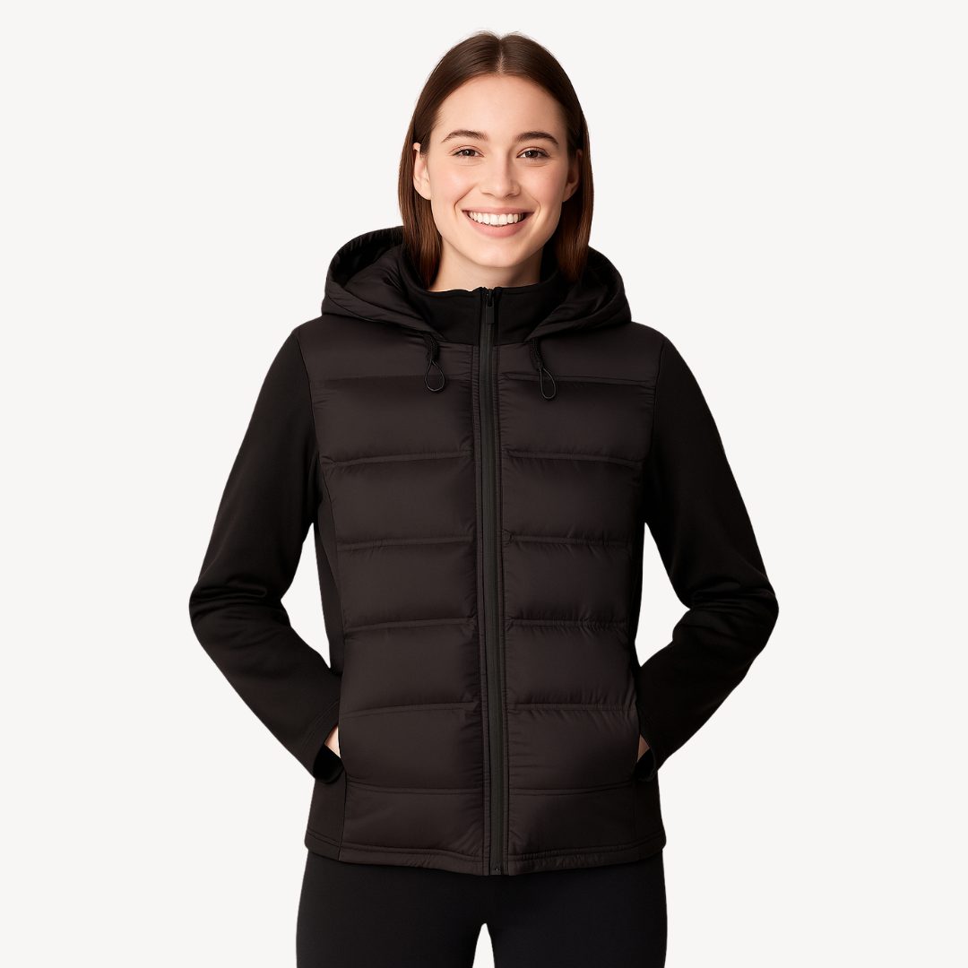 Hooded Cropped Puffer Jacket for Women