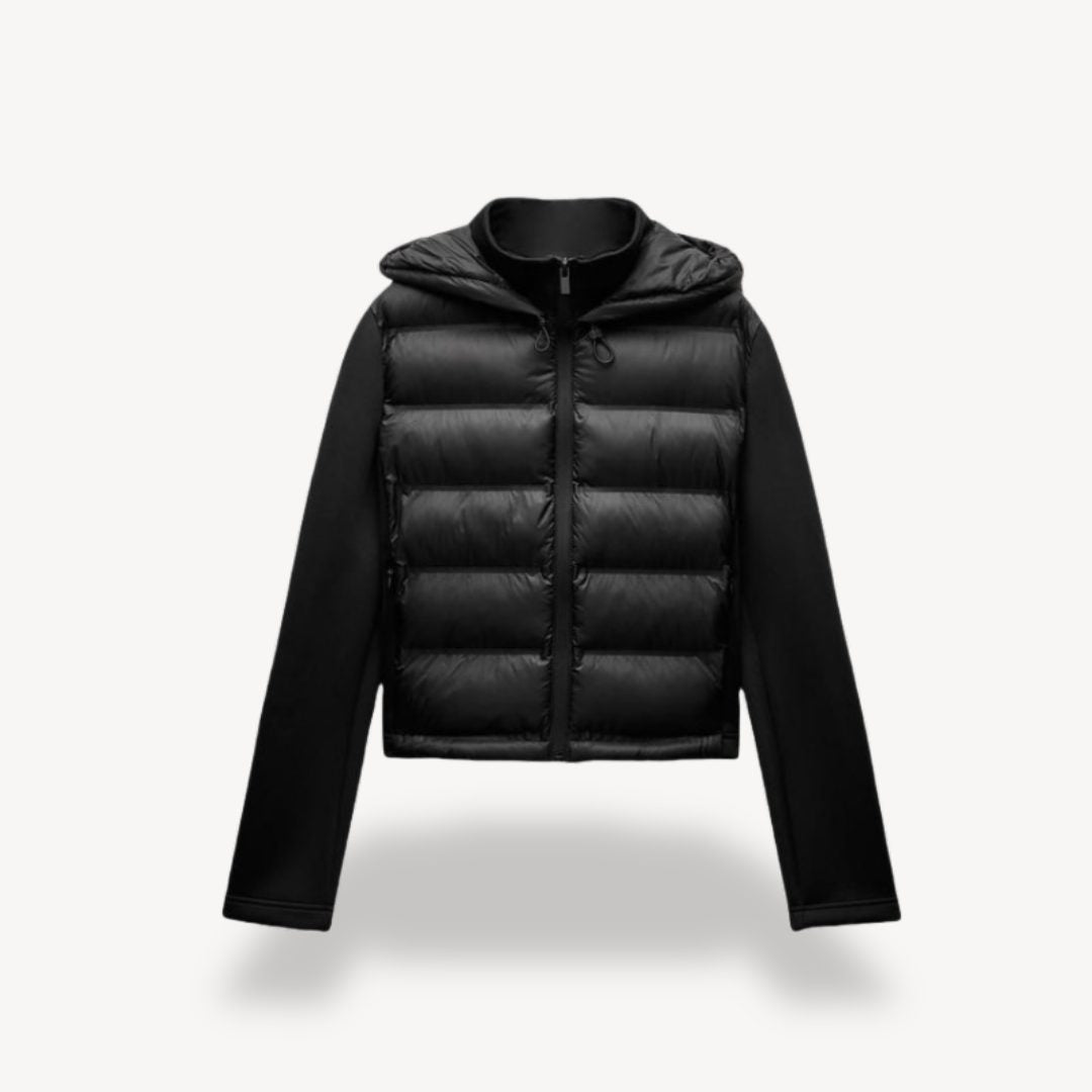 Hooded Cropped Puffer Jacket for Women