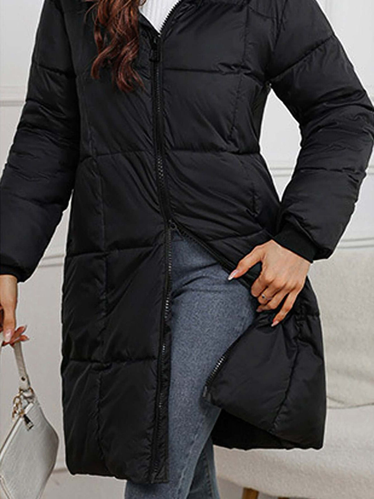 Hooded Long Puffer Coat for Women - View 9