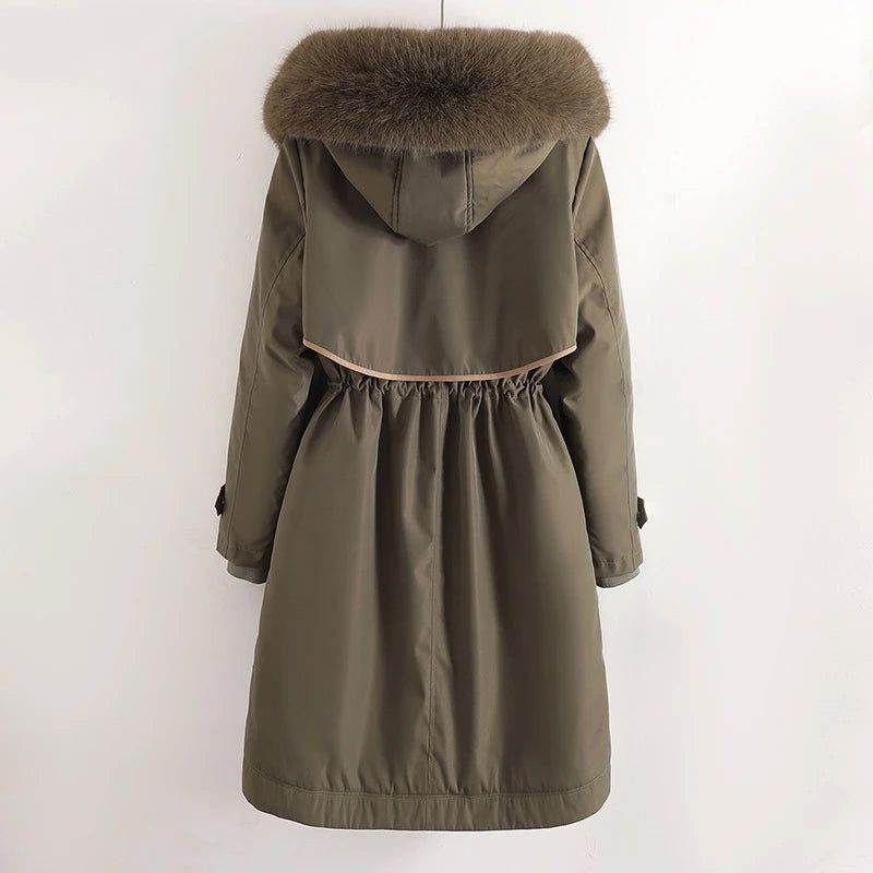 Hooded Longline Puffer Coat for Women