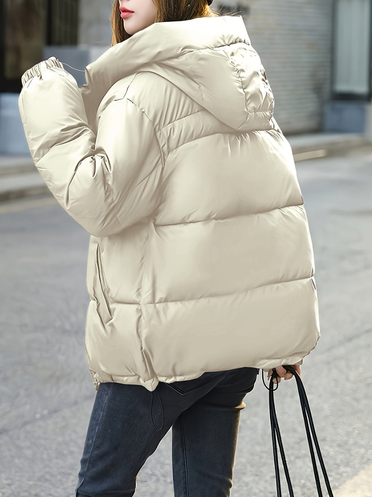 Hooded Longline Puffer Jacket for Women - View 5