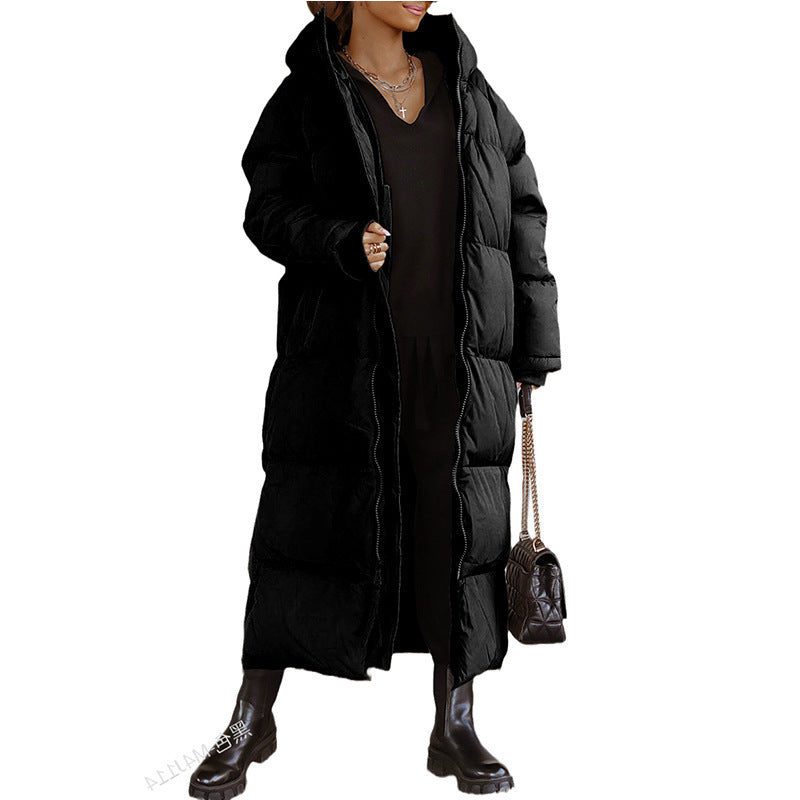 Hooded Longline Quilted Winter Puffer Coat for Women - View 2