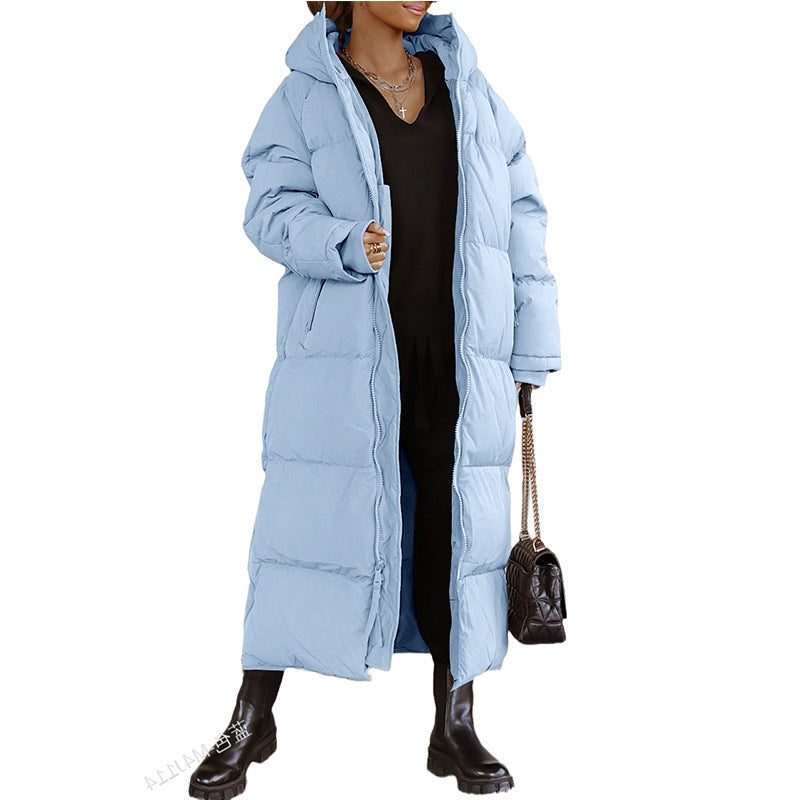 Hooded Longline Quilted Winter Puffer Coat for Women - View 3