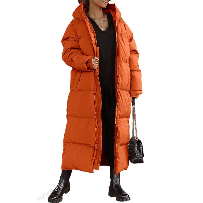 Hooded Longline Quilted Winter Puffer Coat for Women - View 4