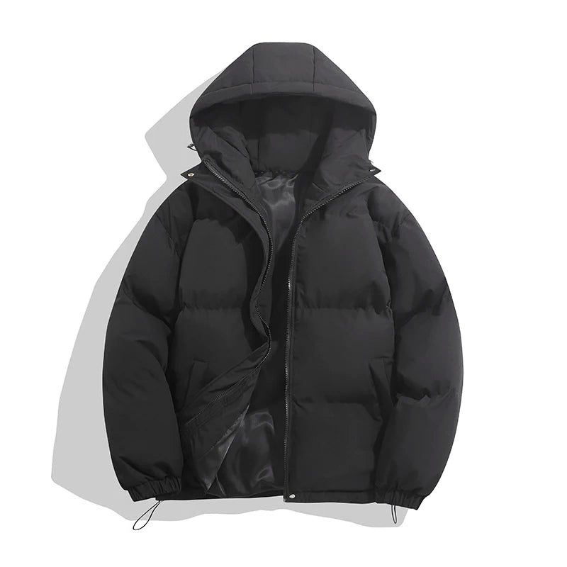 Hooded Puffer Jacket for Women - Black