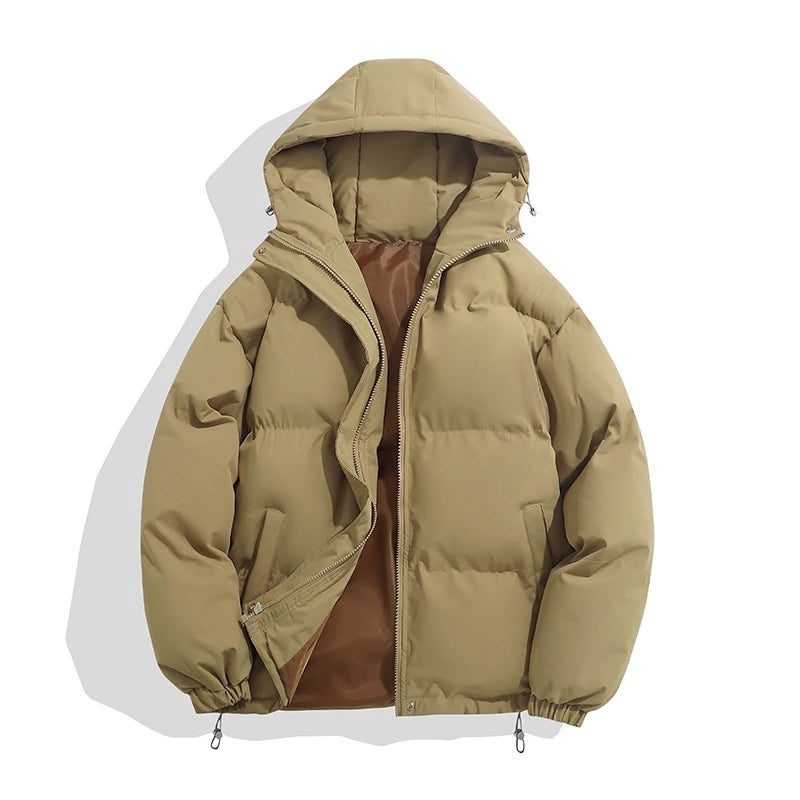 Hooded Puffer Jacket for Women - Khaki