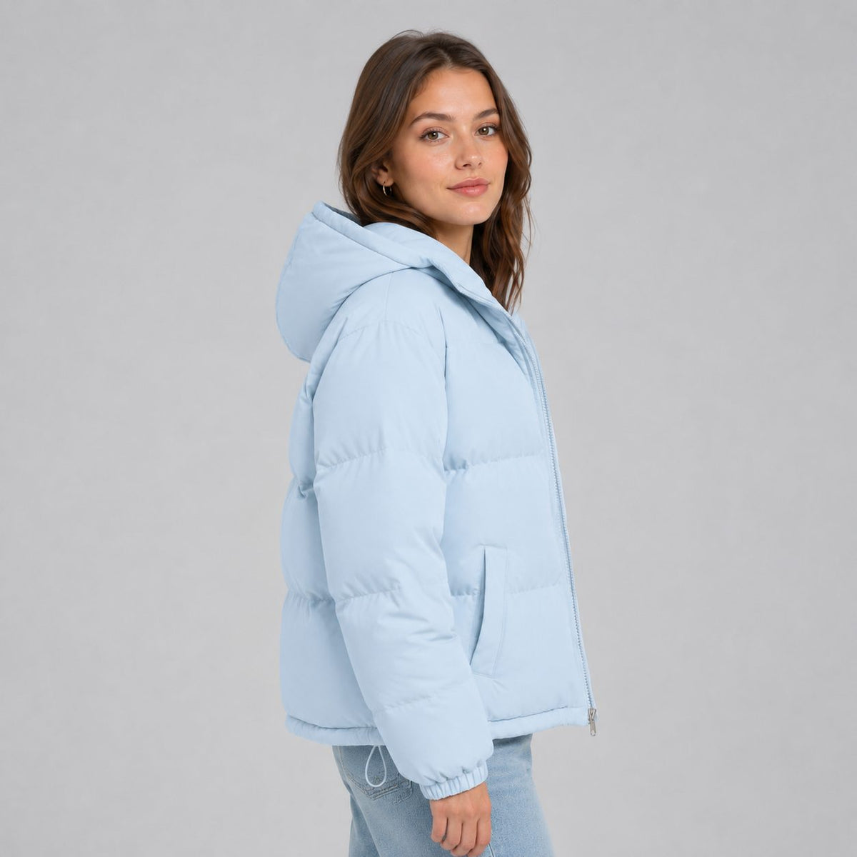 Hooded Puffer Jacket for Women - View 3