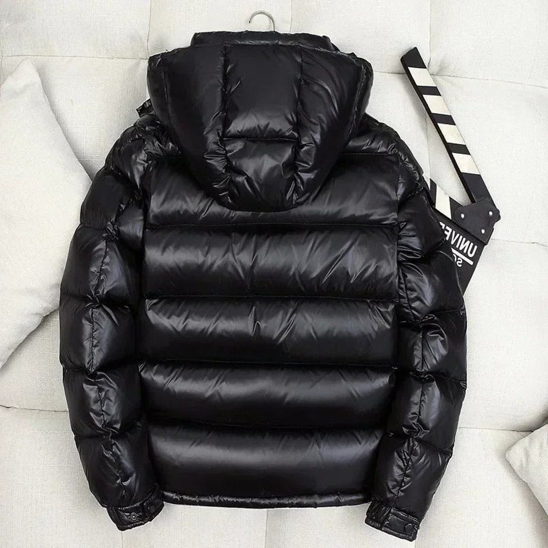 Hooded Quilted Down Puffer Jacket for Men
