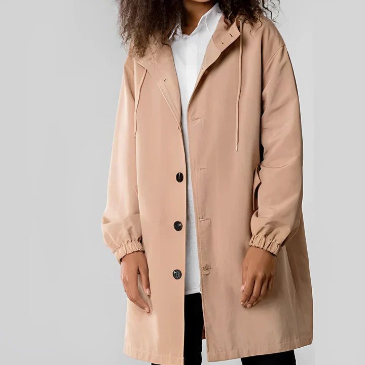 Hooded Rain Coat for Women - Khaki