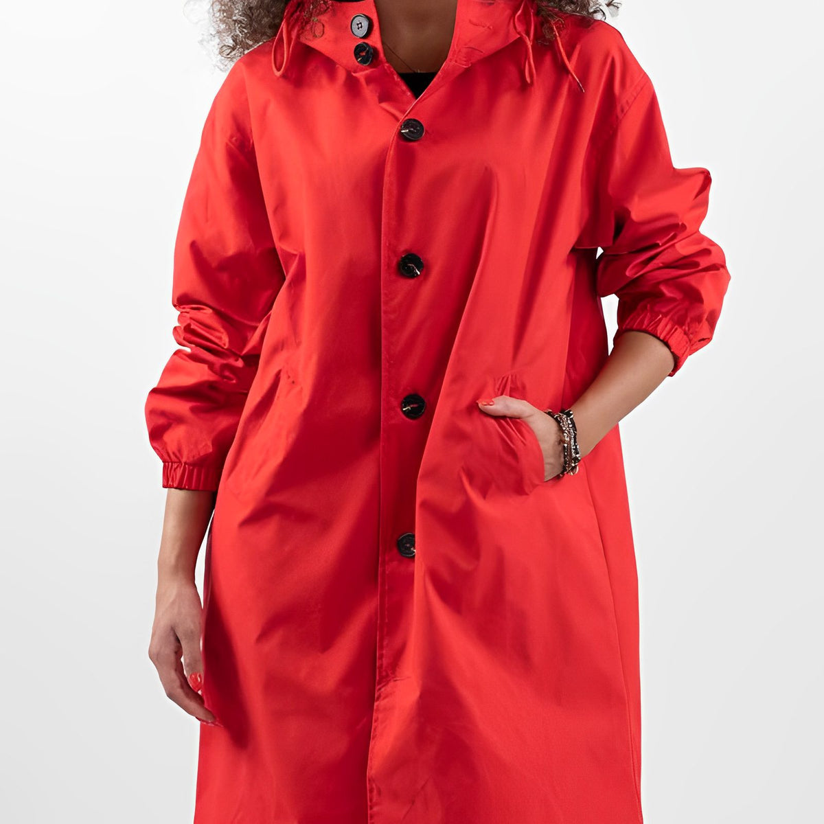 Hooded Rain Coat for Women - Red