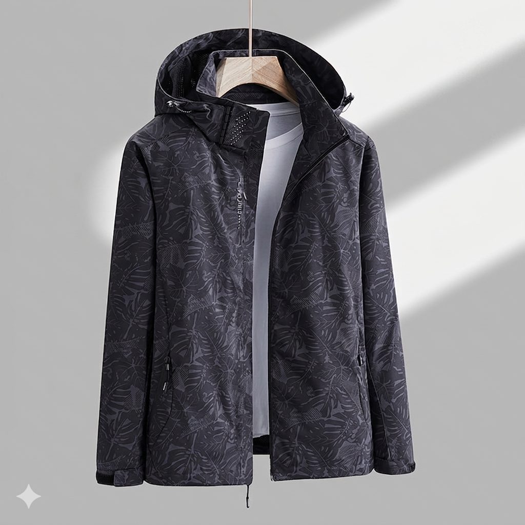 Hooded Raincoat Jacket for Women - Schwarz