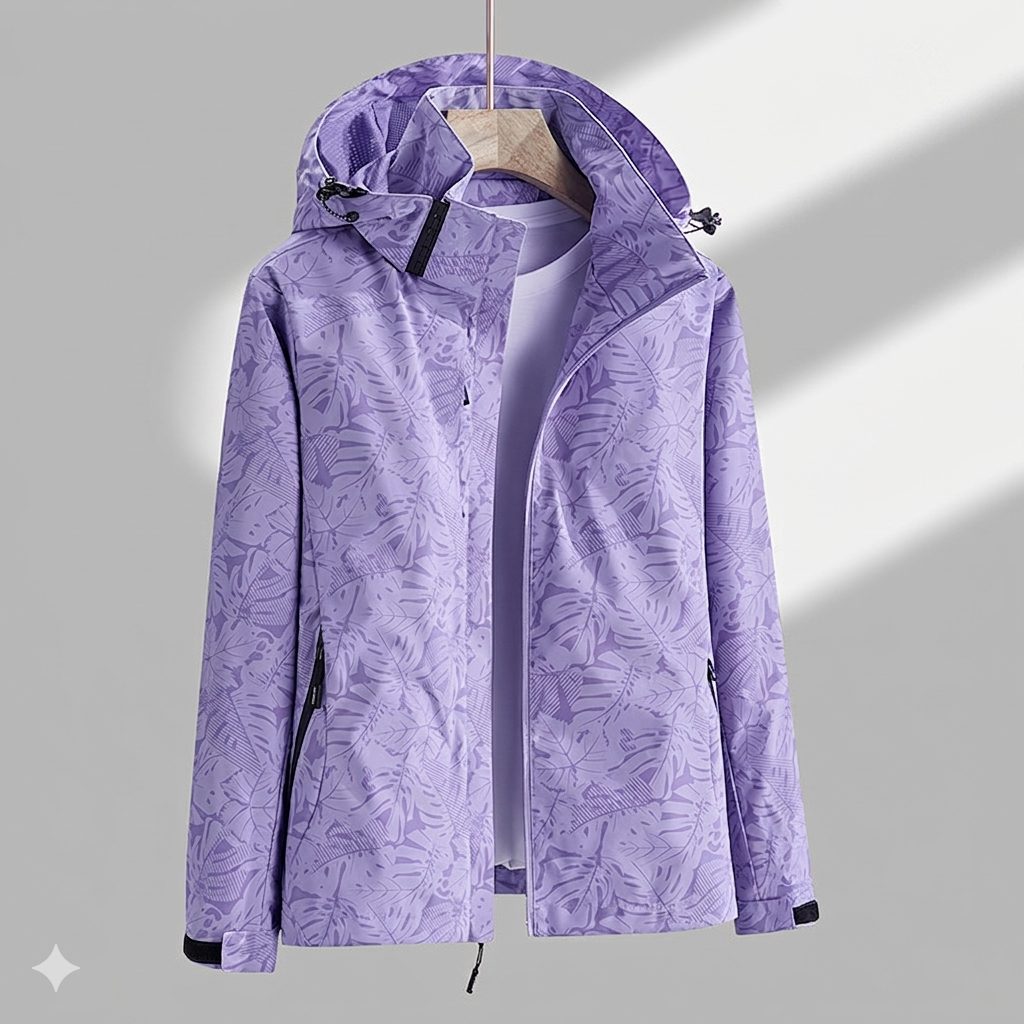 Hooded Raincoat Jacket for Women - Lila