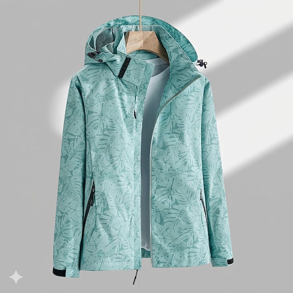 Hooded Raincoat Jacket for Women - Grün