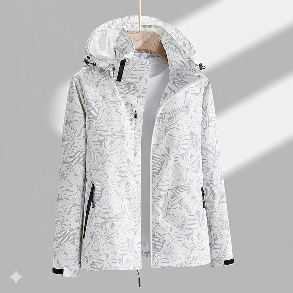 Hooded Raincoat Jacket for Women - Grau