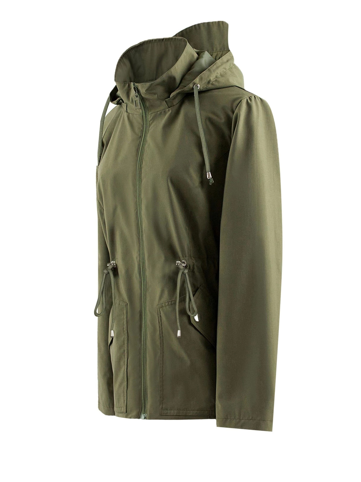Hooded Zip-Up Raincoat for Women - View 10