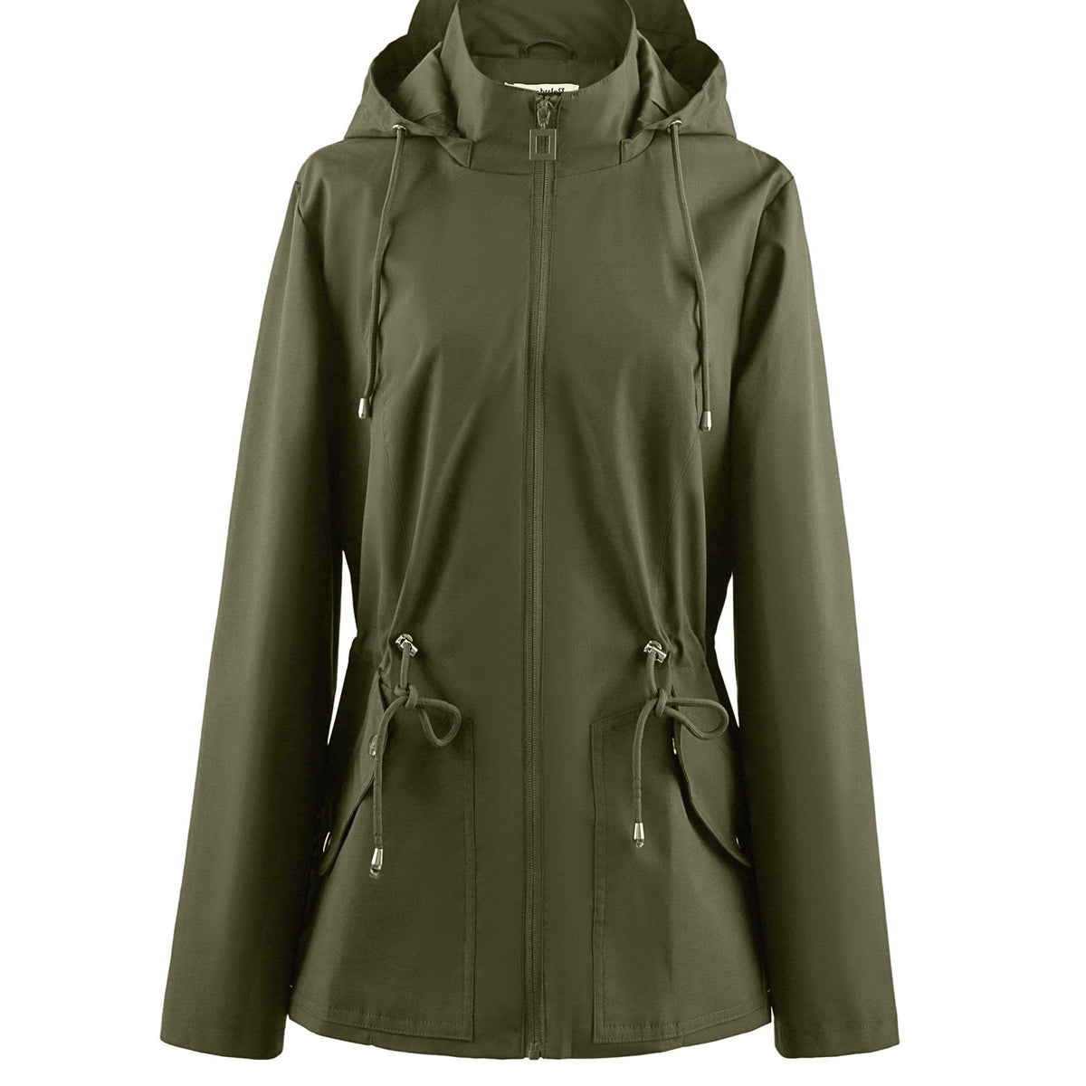 Hooded Zip-Up Raincoat for Women - View 13
