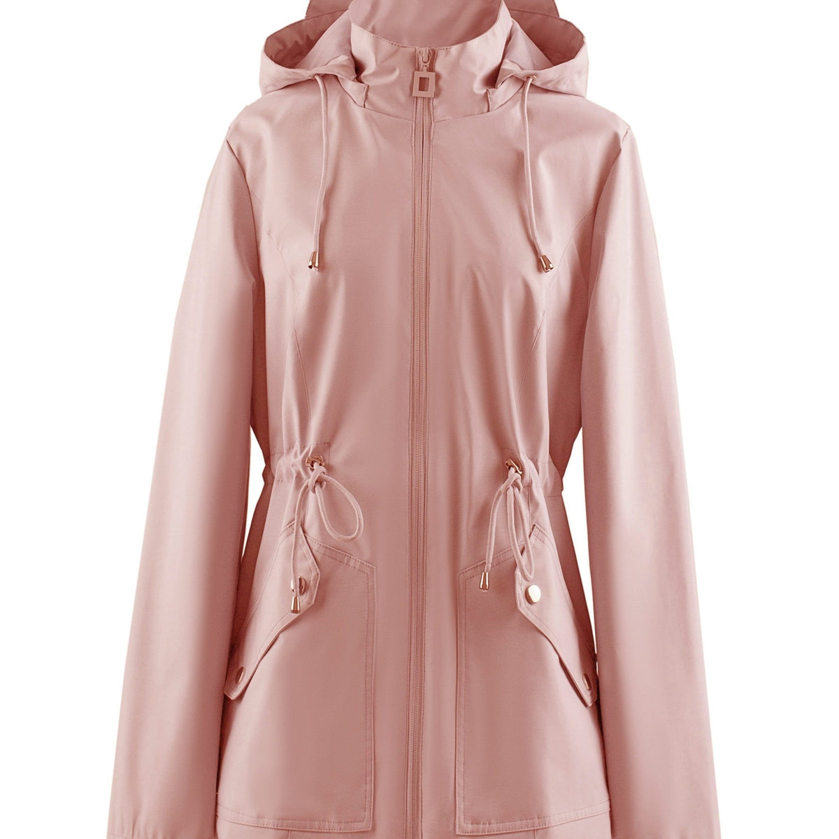 Hooded Zip-Up Raincoat for Women - View 17