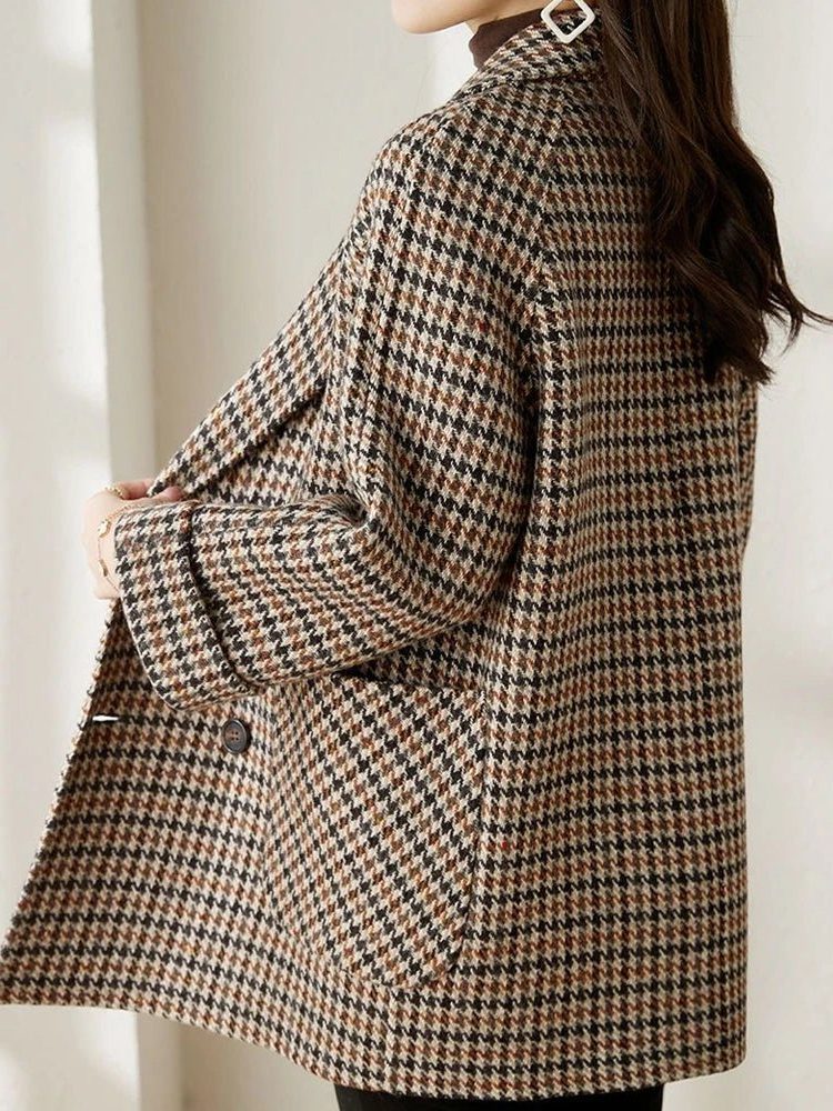 Houndstooth Oversized Blazer for Women - View 4