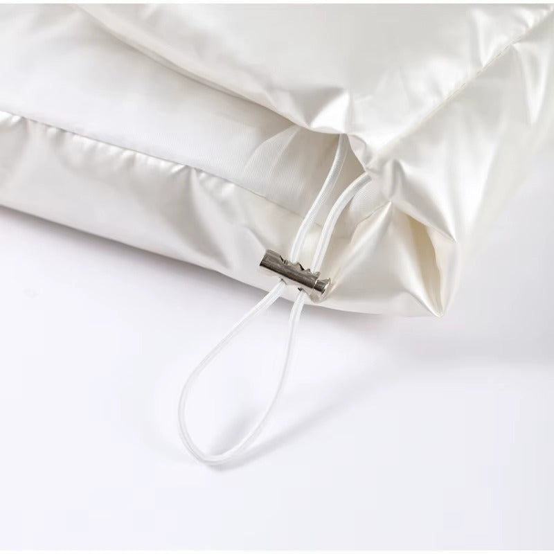 Glossy Oversized Hooded Puffer Jacket for Women
