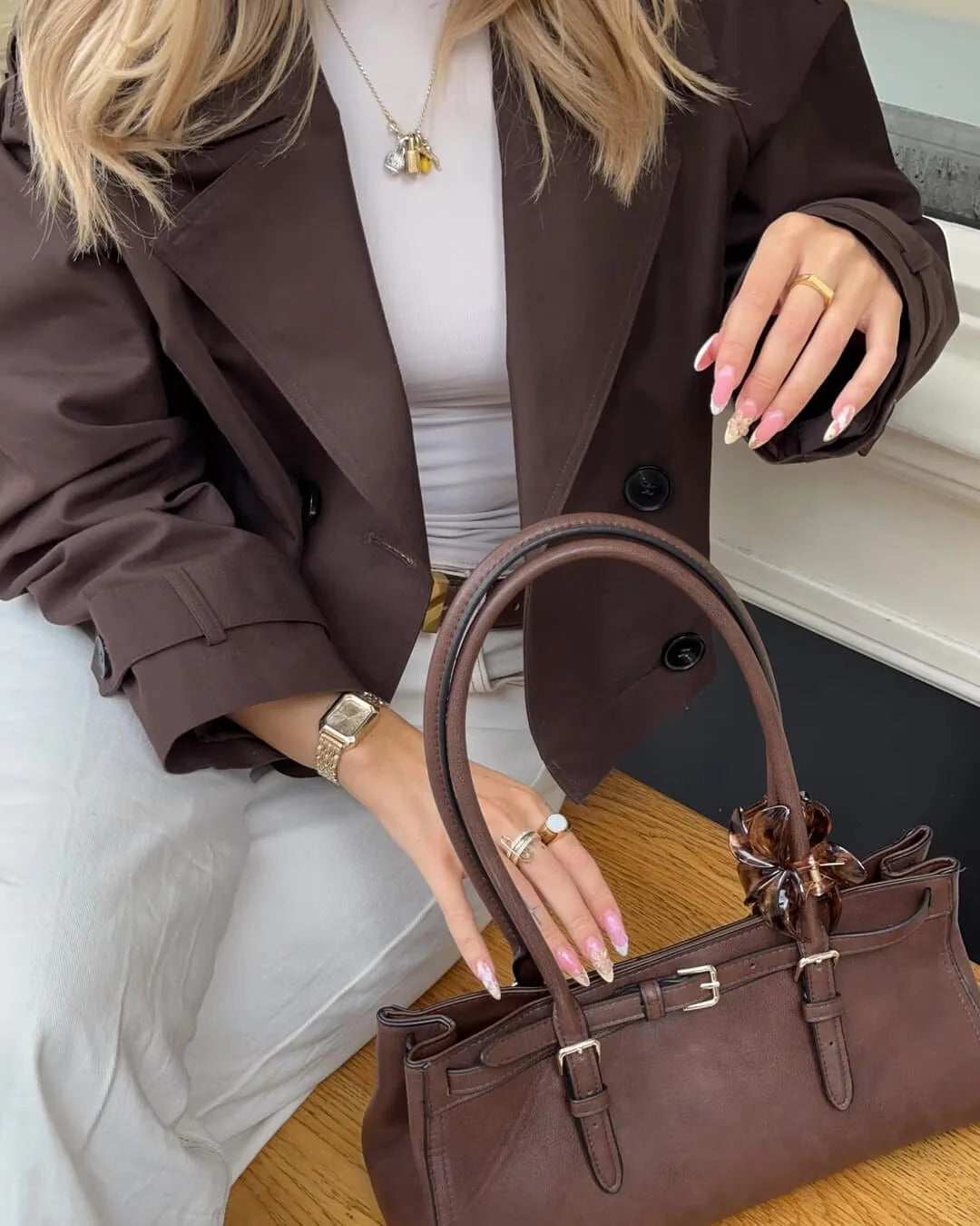 Short Double Breasted Trench Coat for Women