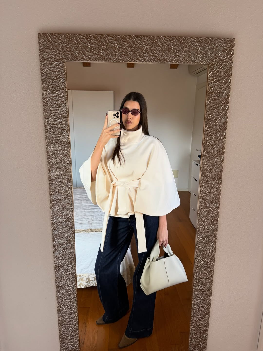 Wool Blend Cape Coat for Women