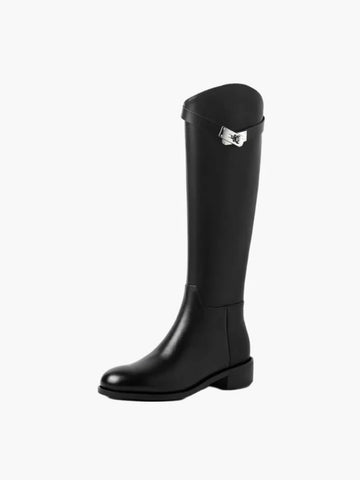 Faux Leather Knee High Boots for Women