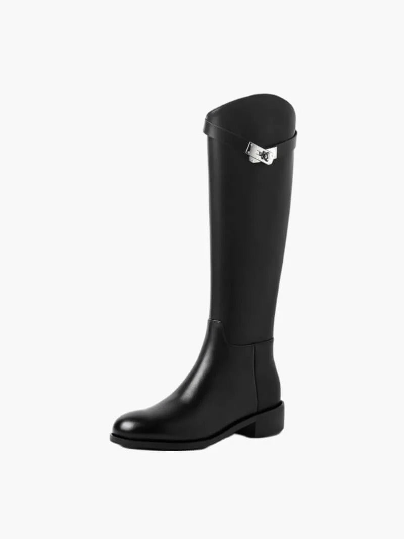 Faux Leather Knee High Boots for Women