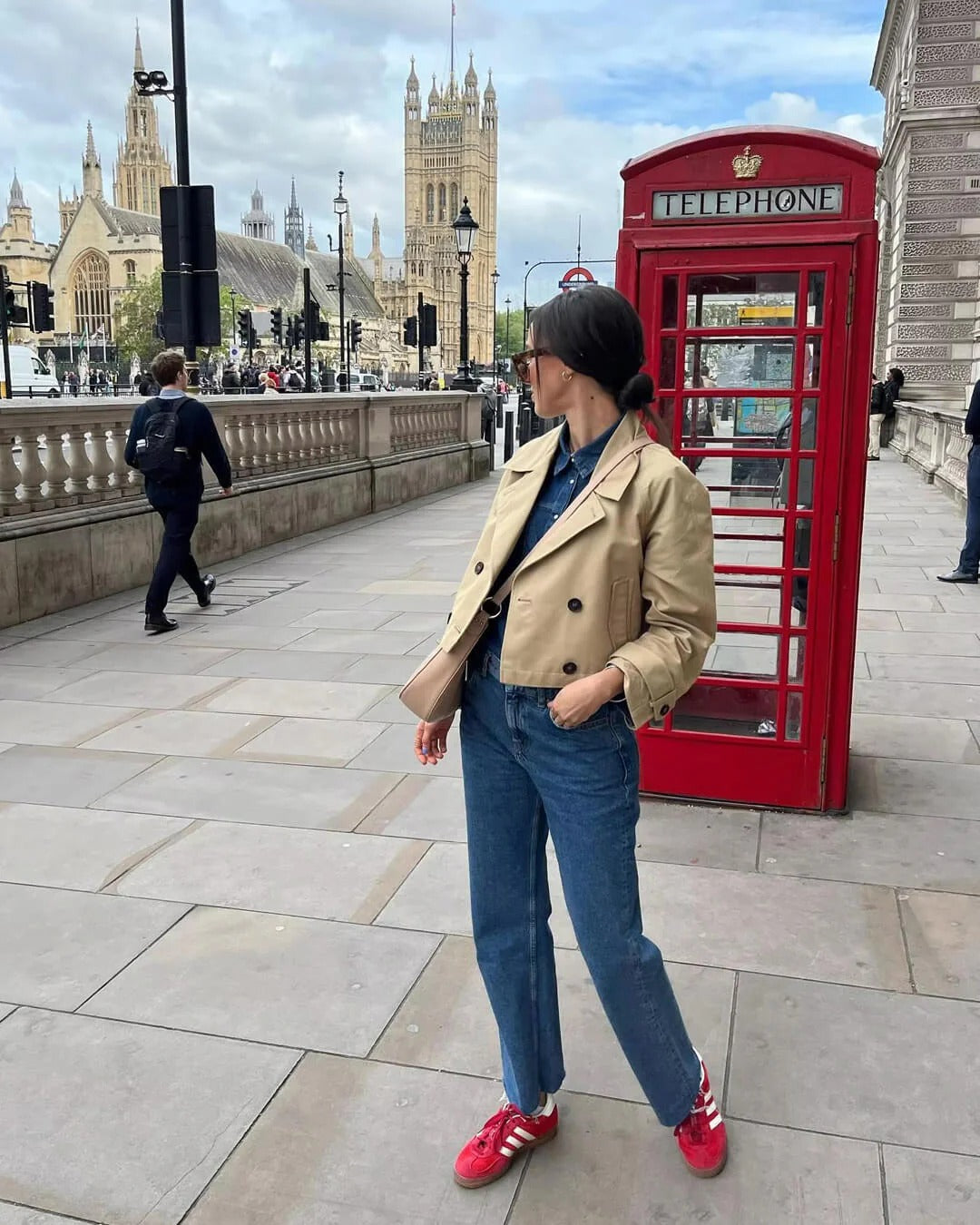 Short Double Breasted Trench Coat for Women