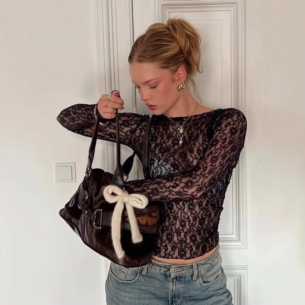 Long Sleeve Lace Top for Women