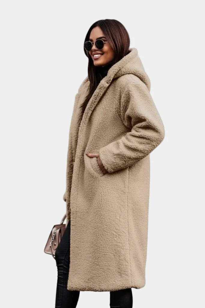 Long Hooded Teddy Winter Coat for Women