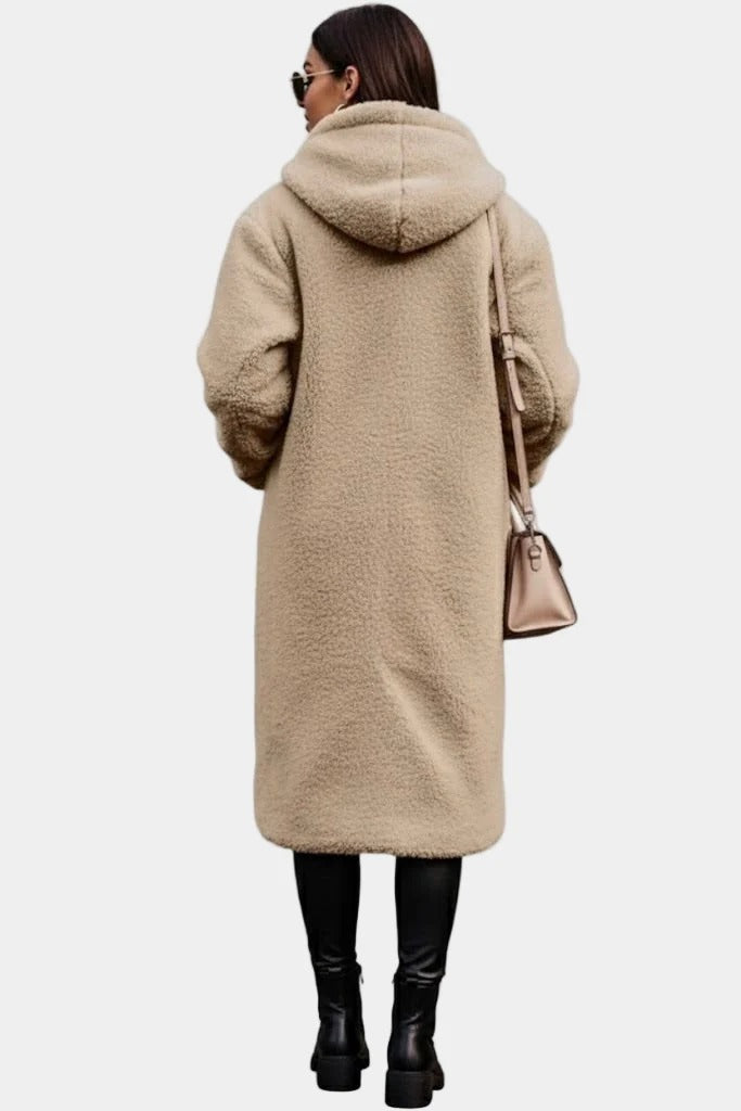 Long Hooded Teddy Winter Coat for Women
