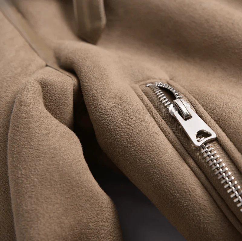 Suede Sherpa Lined Aviator Jacket for Women