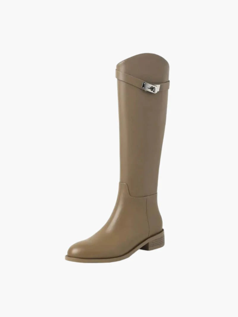 Faux Leather Knee High Boots for Women