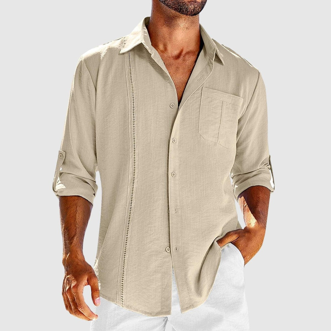 Linen Button-Down Shirt for Men