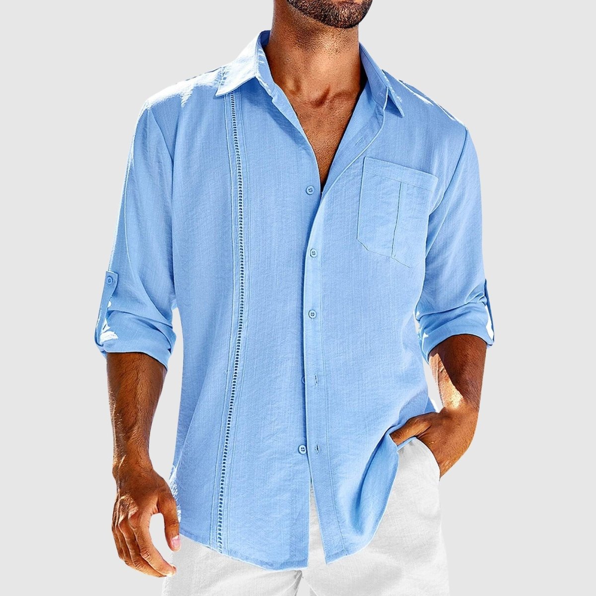 Linen Button-Down Shirt for Men