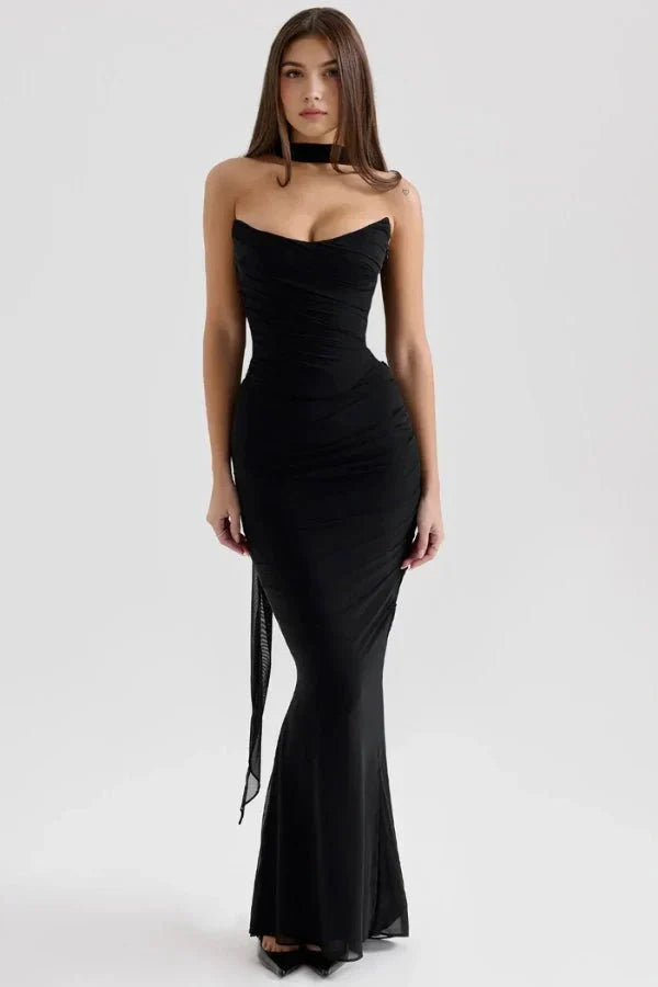 Strapless Wedding Guest Maxi Dress for Women
