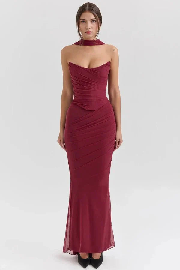Strapless Wedding Guest Maxi Dress for Women