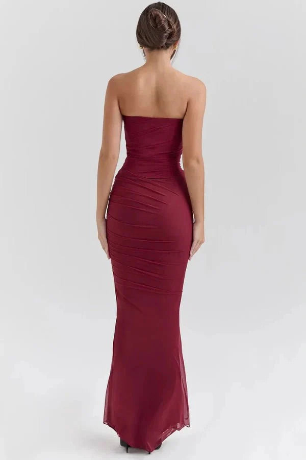 Strapless Wedding Guest Maxi Dress for Women