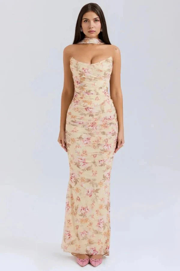 Strapless Wedding Guest Maxi Dress for Women