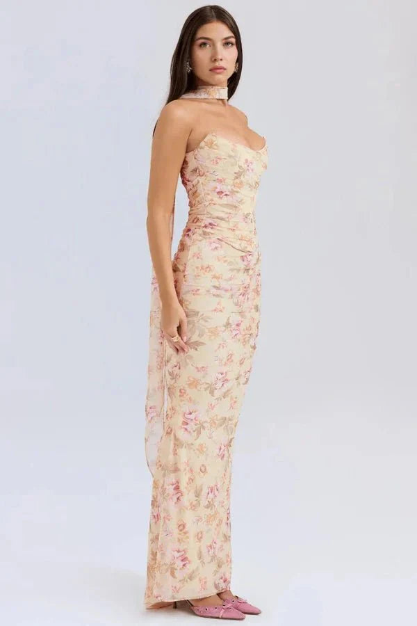 Strapless Wedding Guest Maxi Dress for Women