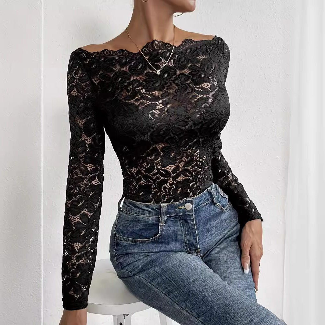 Lace Long Sleeve Blouse for Women