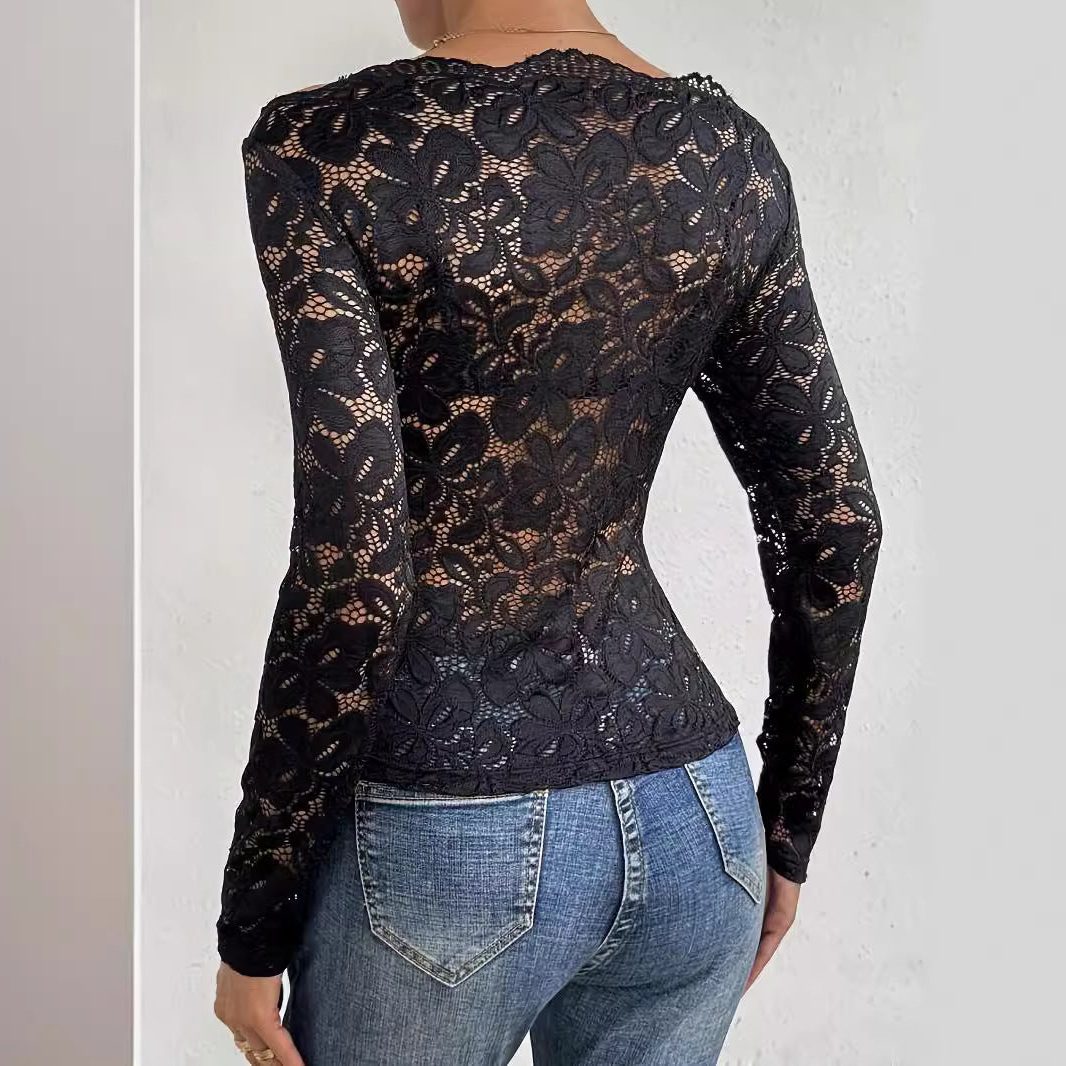 Lace Long Sleeve Blouse for Women - View 3