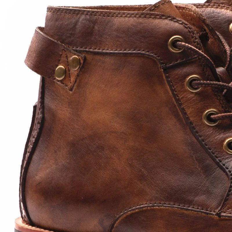 Lace-Up Leather Winter Ankle Boots for Men - View 7