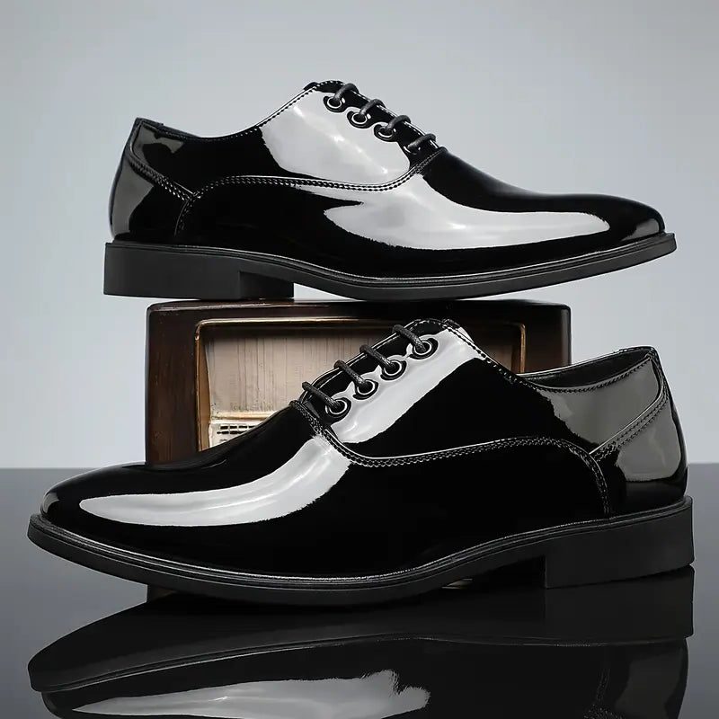 Lace-Up Patent Dress Shoes for Men